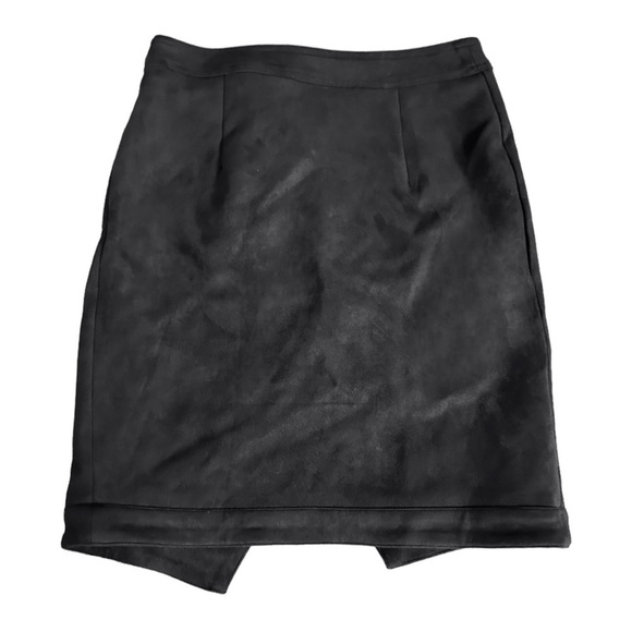 LF Seek the Label Micro Suede Charcoal Gray Soft Faux Wrap Mini Skirt Size S NWT - Picture 2 of 5
